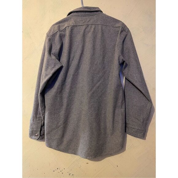 90’s Cabelas Gray Heavy Flannel Shirt Sz L - Picture 5 of 6